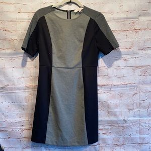 LOFT color block dress petites short sleeve career business zipper back 4P